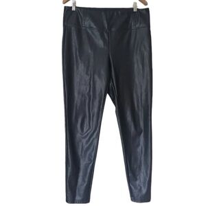 NWT Laundry by Shelli Segal Black Faux Leather High Waisted Leggings